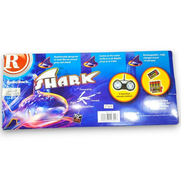 RADIO SHACK Radio Remote Control Shark-NEW in box- Kids Toys Pool Vintage - Picture 6 of 15